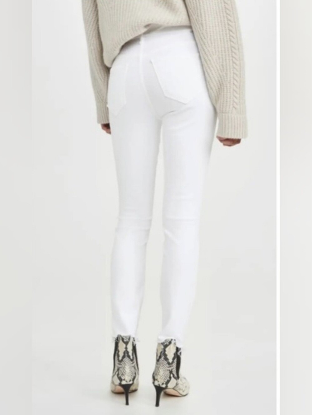 Mother High Waisted Looker Ankle Fray Jeans in White Sz 25 - Picture 2 of 10